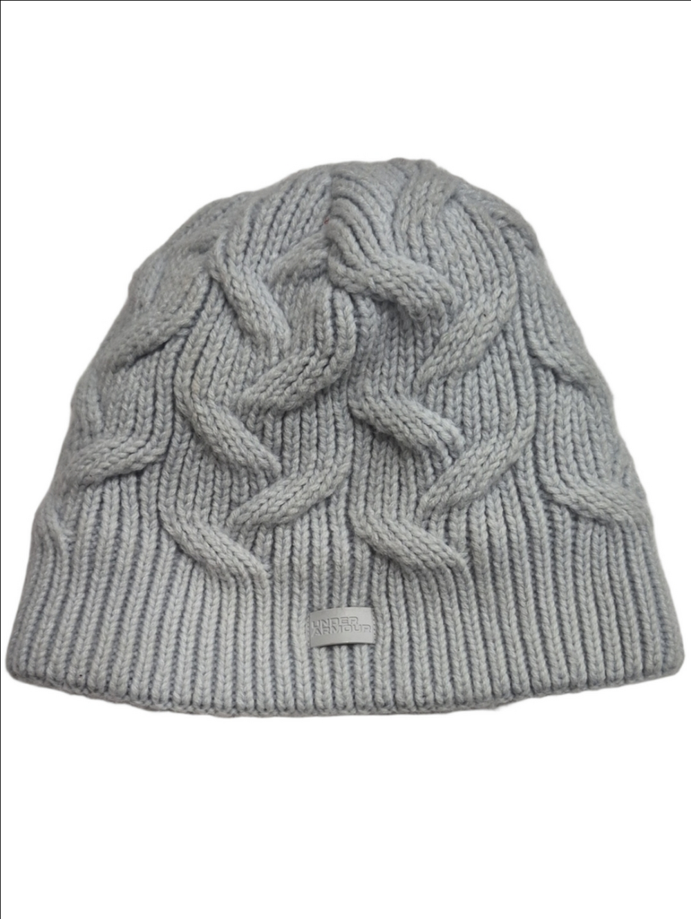 Under Armour Around Town Fleece Lined Cable Knit Beanie Halo Gray/Baby Blue